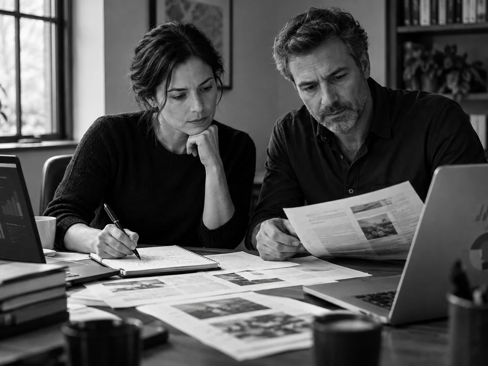 Research analysts checking source material against their findings.